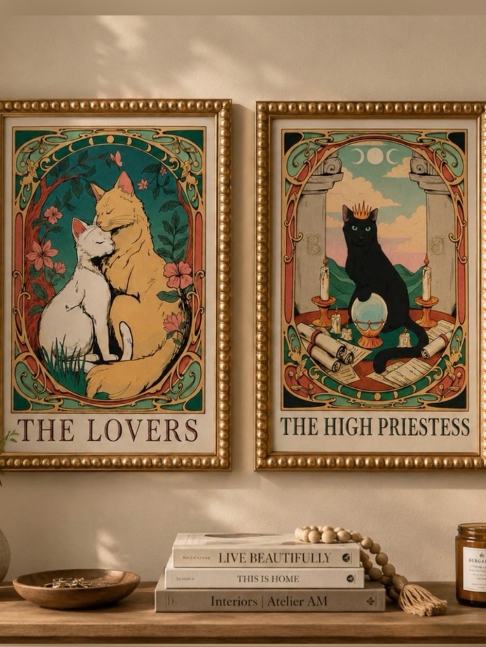3 Sapna Shah prints ( The Lovers & The Empress Art Print - The High Priestess)